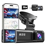 REDTIGER Dash Cam Front Rear, 4K/2.5K Full HD Dash Camera for Cars, Included 32GB Card, Built-in...