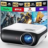 [ Native 1080P Full HD Resolution ] - Enjoy crystal-clear visuals with HAPPRUN H1's native 1920x1080 resolution, delivering sharper, brighter, and more vibrant images for an immersive viewing experience. This 1080p projector is perfect for creating a...