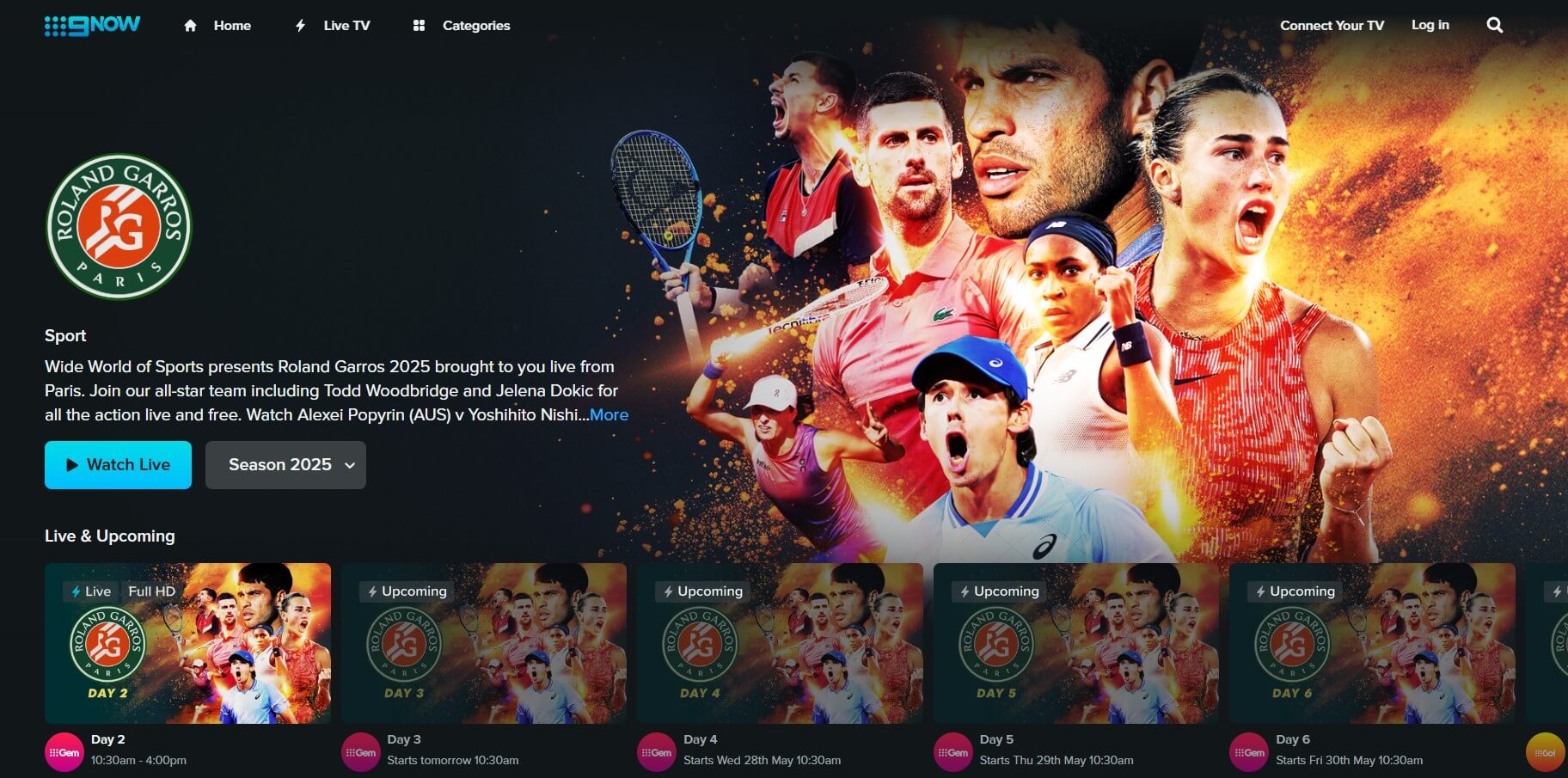 9now French Open