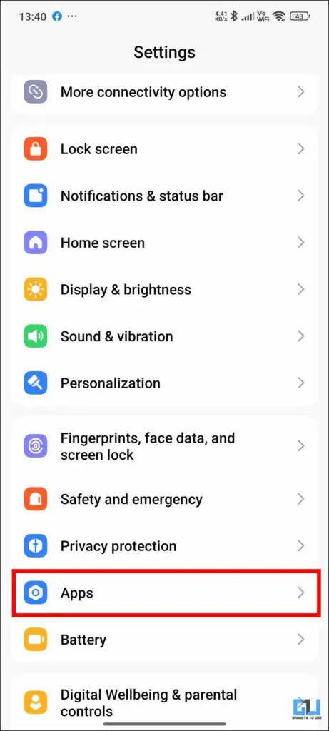 Apps In Settings