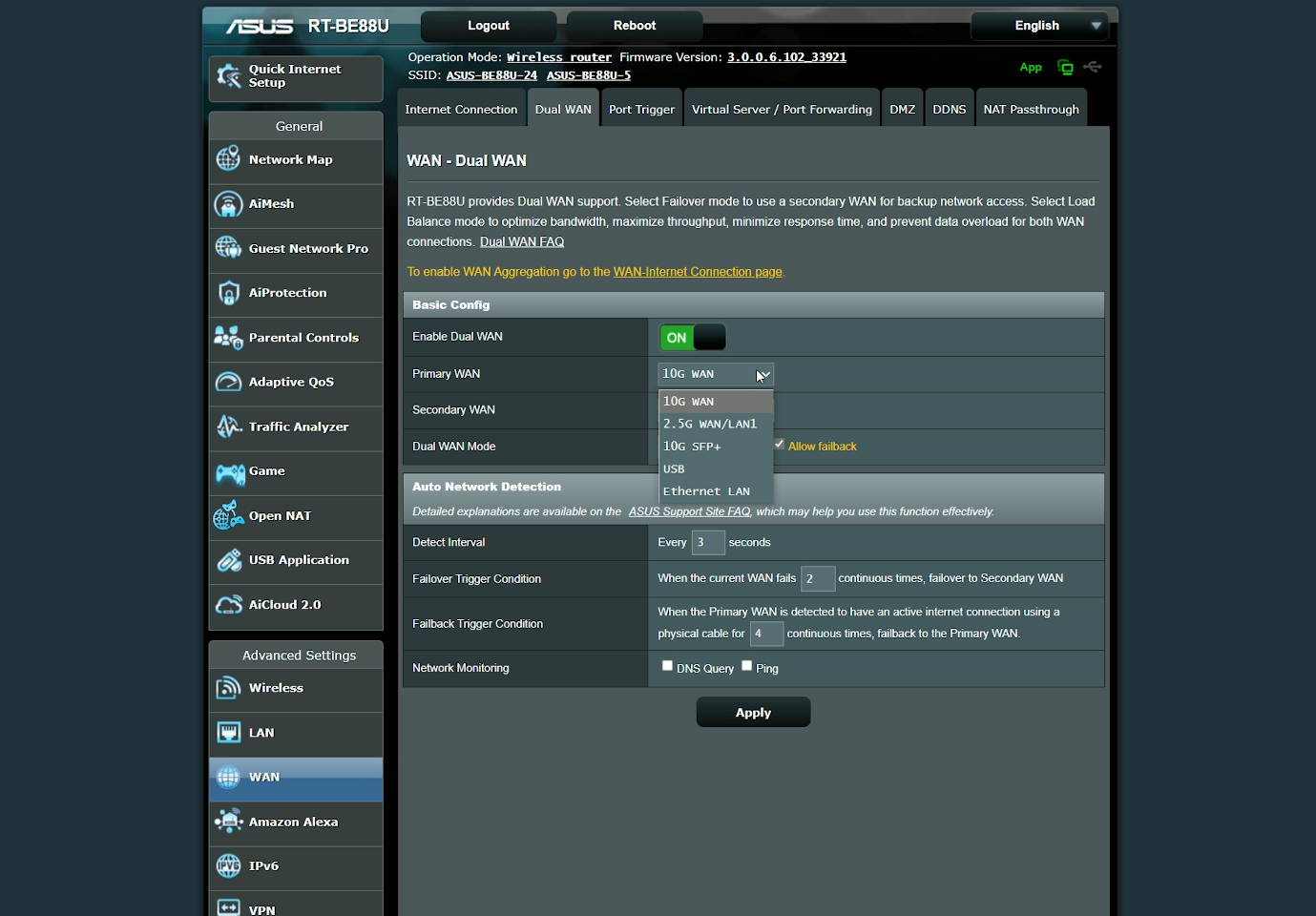 dual wan configuration