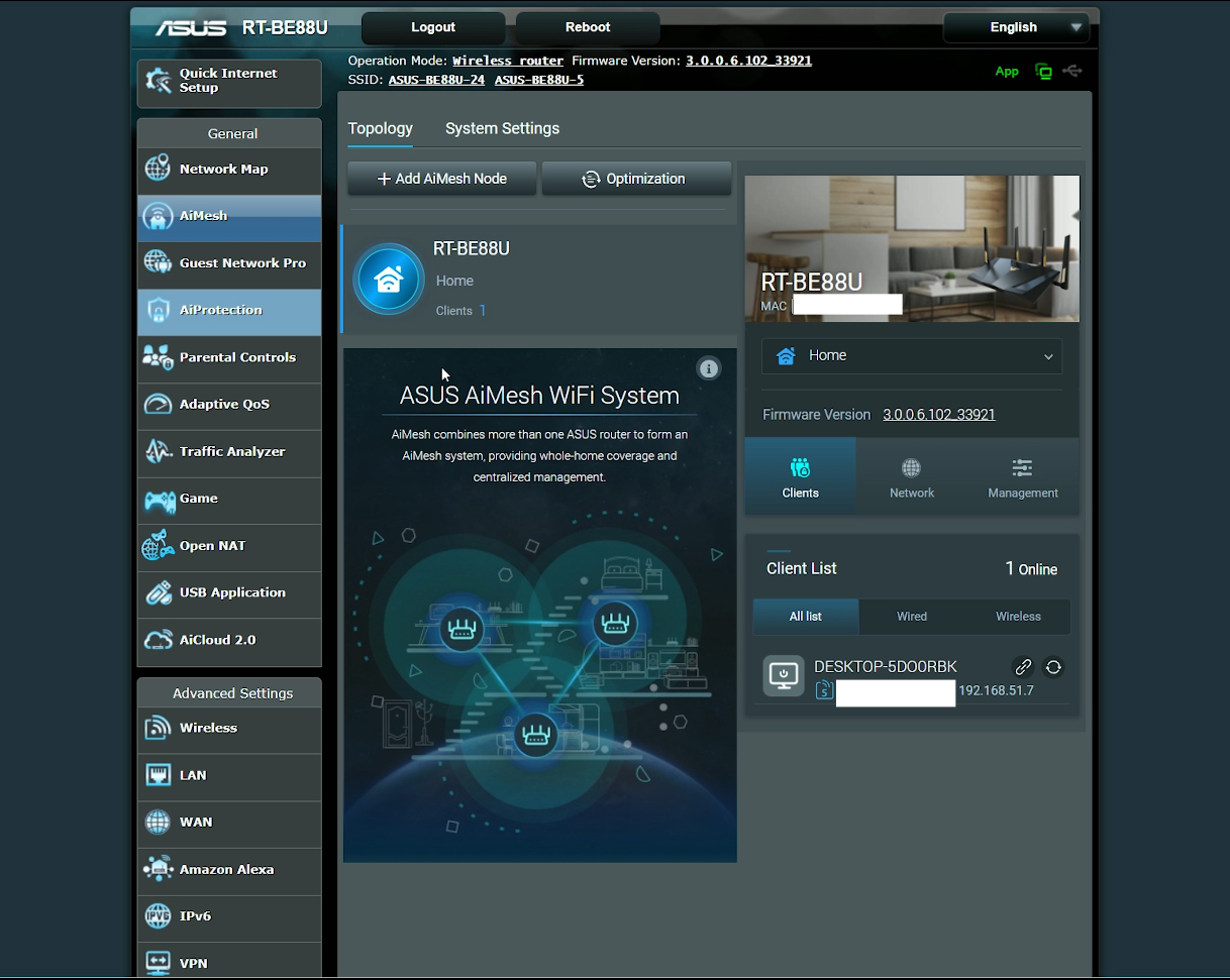 web interface