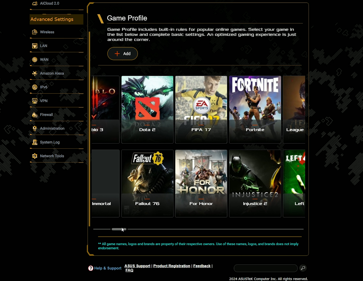 the gaming features