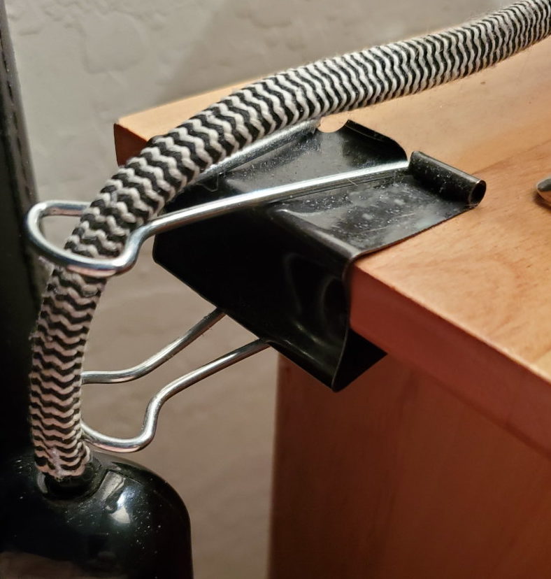 Binder clip as cable clip organizer is tacky