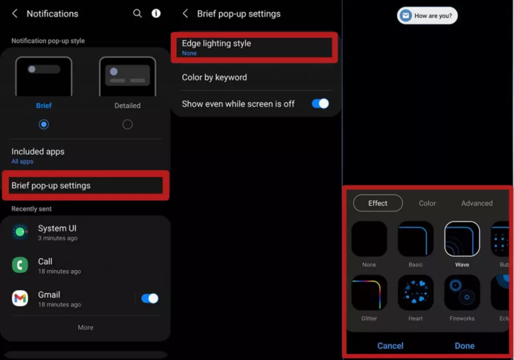 Samsung Galaxy S22/S22+/S22 Ultra Notification Light | How to Set Up 2 Samsung Edge Notification settings